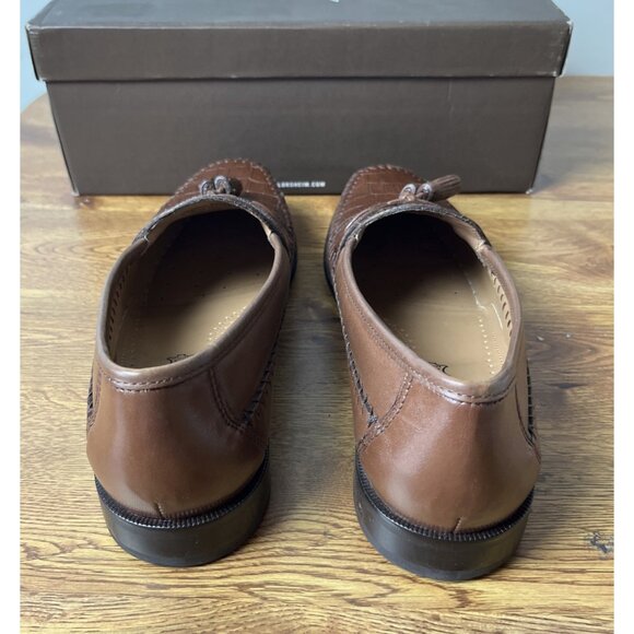 Florsheim Pisa Cognac 18469 Mens Size 10 D Croc Leather Tassel Loafer Shoes EUC main image 6